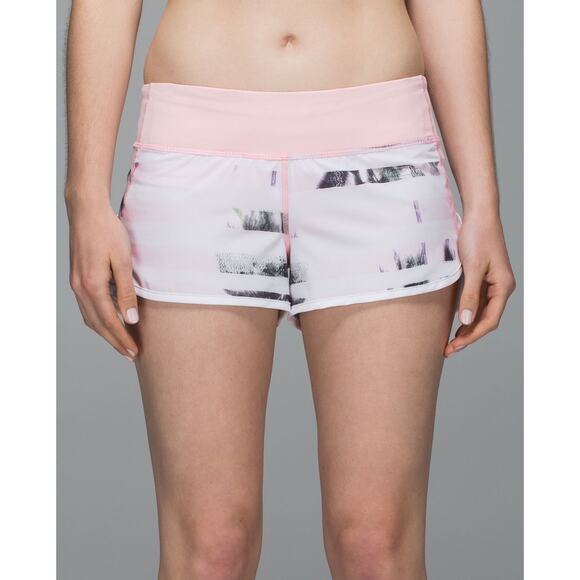 Lululemon Speed Shorts 4-Way Stretch Blush Quartz Multi Size 6 751J - Picture 1 of 12